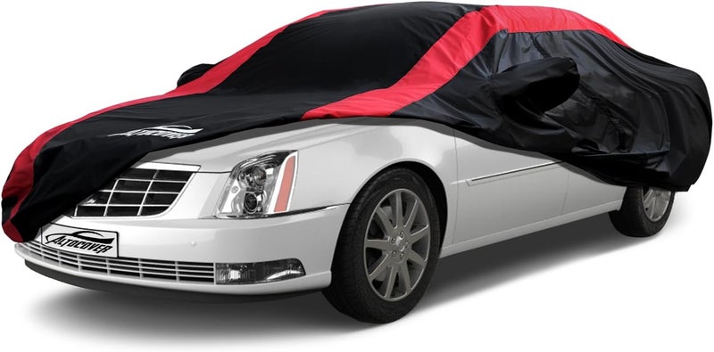 AltoCover Car Cover Waterproof All Weather with Red Strip Design, Custom Fit for DTS(2006–2011), XTS(2013-2019), CT6(2016-2020), DTS Accessory with Door Zipper & Windproof Straps - Image 1